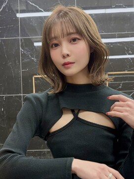 サイン 渋谷(SIGN) ハッシュカットレイヤーカットグレージュブリーチ無し