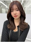 赤み除去大人ベージュカラー韓国くびれヘア 【肥田亜沙美】