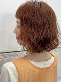 【WAKU】ボブパーマ/オレンジブラウン