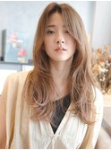 ■鎌倉/ミルクティーピンク/センターパート/レイヤーロング11-2