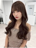 大人可愛い小顔こなれカールチョコレートカラーブリーチなし