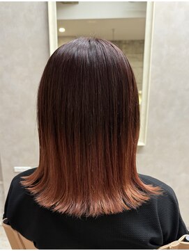 ラメル(RAMEL) グレイカラー 毛先ピンクカラー