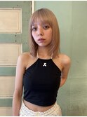 ダブルカラーケアブリーチベージュラベンダーリタッチ