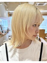 オーガニックマインド 坂戸 鶴ヶ島(organic+mind) 冬金髪レイヤー×抜け感ブロンドボブ◎艶髪