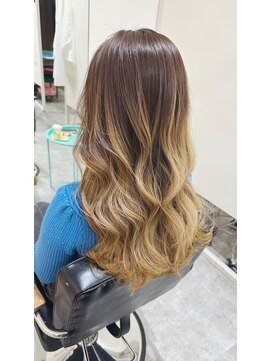 チェレ アズーリ 狭山店(Chere azuri) バレイヤージュ・ミルクティーベージュ・グラデーションカラー