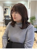 くびれヘアと春っぽピンクベージュ