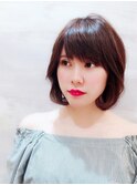 あご下レイヤーボブ＊アシメバングでオシャレ上級者に