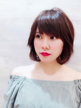 リバティーエイチ 勝どき店(LIBERTY-H) あご下レイヤーボブ*アシメバングでオシャレ上級者に