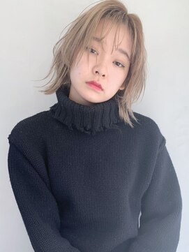 アルバム 銀座(ALBUM GINZA) ナチュラルボブ_毛先パーマことりベージュ_66828