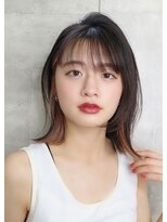 ピンクインナーレイヤーロブ＿ショコラベージュボブルフ