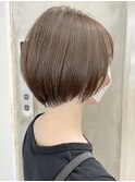 大人ショートボブ丸みショートカットマッシュショート前髪あり