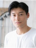 ワイルドな七三アップバング刈り上げマッシュヘアーj札幌月寒