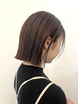 エフ ヘアーアンドリラクゼーション(F. hair & relaxation) 20代30代切りっぱなしぱつボブピンクブラウン