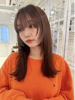 レイラバイアフロート 吉祥寺(Lila by afloat)&nbsp;ぱっつん前髪/顔周りレイヤー/モカブラウン