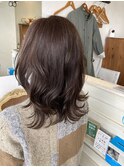 大人気トレンドカラーココアブラウン韓国風くびれミディアム