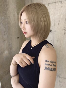 ロンドローズ 名古屋(Lond damaskRose) ブリーチ 学割 オリーブベージュ レイヤーカット リタッチ225