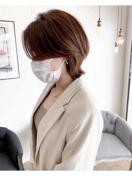 コース(CORS) 【CORS高崎】ショートレイヤーボブ　大人ウルフ　ブラウンカラー