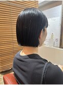 切りっぱなしボブ丸みボブ髪質改善ストレートパーマ新宿御苑前