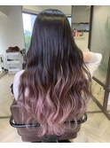 ダメージレス美髪グラデーション×ピンクシルバー