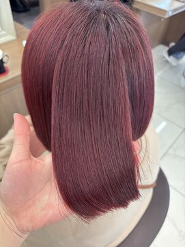 アッシュ 下北沢店(Ash) ブリーチなしダブルカラーでカシスレッド