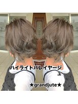グランジュテ(grandjute) イルミナカラー★ハイライト★デジタルパーマ★切りっぱなし