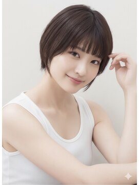 アース 大曽根店(HAIR&MAKE EARTH) earthショートレイヤーボブミルクティー丸みショートボブ