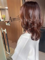 アミリー 成田美郷台店(Amily)&nbsp;ピンクブラウン レイヤー ロング艶髪20代30代40代50代60代