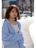 レイヤーカット/イメチェン/ホワイトブロンド/シャドウレイヤー