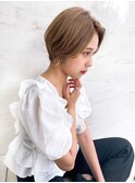 ピアス映えナチュラルショート/ミルクティーベージュ