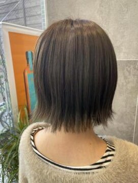 スーリール 荒戸店(Sourire) 外ハネボブ×オリーブベージュ