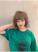 大人かわいい前髪セシルカットココアブラウンフリンジウェーブ
