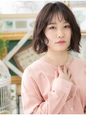 大人ハイライトくせ毛風ボブシースルー前髪c5北浦和20代30代40代