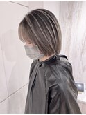 外国人風シャドールーツバレイヤージュグレージュボブ渋谷美容院