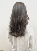 大人可愛いグレージュハイライト