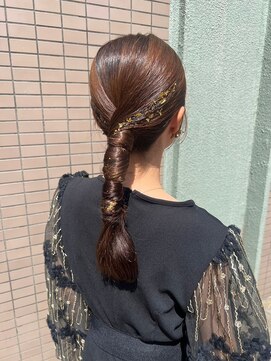 ナンバー リコ 名駅 ジャム 名古屋(N° rico JAM) ヘアセット　結婚式　二次会　きれいめまとめローポニー