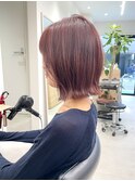 ピンクベージュ/外ハネボブ