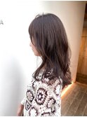 黒髪/グレーベージュ/レイヤーロング/前髪パーマ/仙台