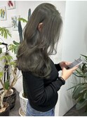 ブリーチなしダブルカラーでつくるオリーブグレージュ