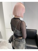 ホワイトピンク×ボブ
