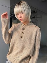 ジェム(GEM)&nbsp;フェザーショート/ホワイトブロンド/くすみベージュ★58