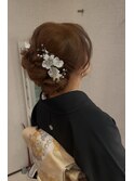 結婚式お母様ふんわりヘアセット＋留袖
