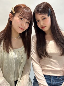 ユニバイリサ 天神大名店(uni by risa) 髪質改善ストレート ツヤ髪 ブラウンベージュ 透明感カラー 20代