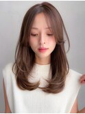 レイヤーカットダークパープルデジタルパーマミルクブラウン