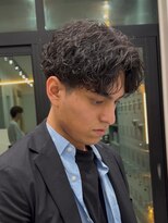 フィフス 渋谷(fifth) シャドウパーマ波巻きパーママッシュ×センターパート2Way