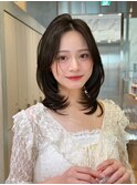 ダークラベンダー/くびれレイヤー/韓国巻き/顔周りカット/吉祥寺