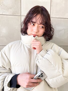 トゥコ(tuco) ボブパーマフワフワパーマ暖色カラーボルドーワインレッド