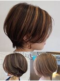 ショートヘア→ハイライトカラー