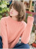 斜めバングxローライトくせ毛風ボブパーマc5戸頭20代30代40代