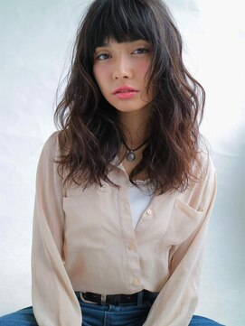 ソヨン 茨木店(SOYON) 重めバング　MIXパーマ　ナチュラルグラデーション