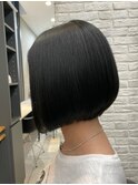 地毛風カラー/暗髪/艶髪/ボブ/春スタイル